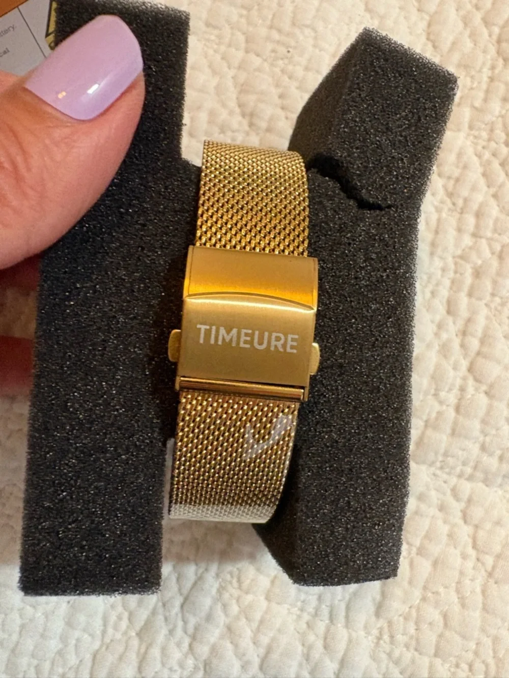 Gold Digital Pedometer Watch - Gold Mesh Band
